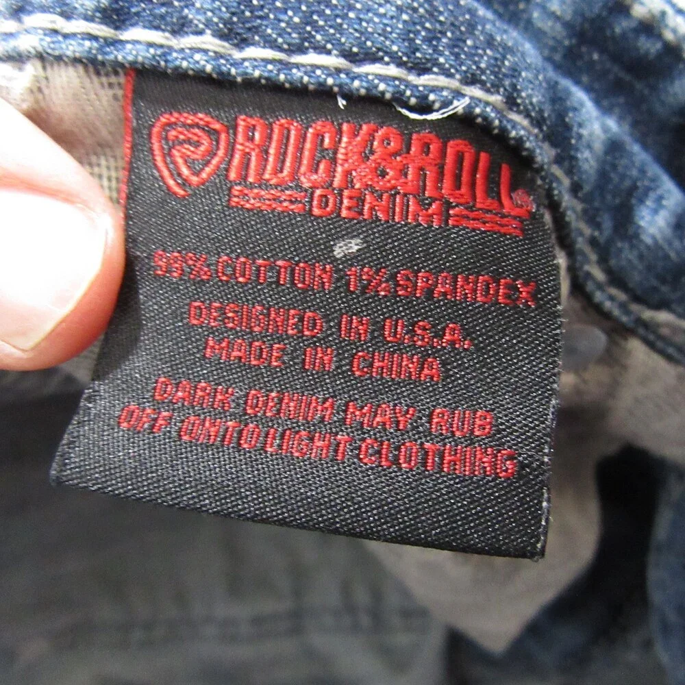 Rock & Roll Denim Mens‎ Jeans 28 x 29 Revolver Straight Leg Slim Stretch